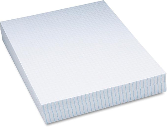 Pacon Composition Paper, 1/4-Inch Quadrille, 16 lbs, 8-1/2 x 11, White, 500 Sheets/Pack