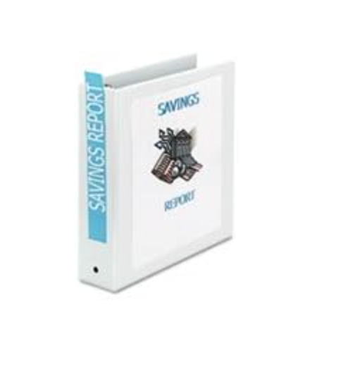 Avery Economy Vinyl Round Ring View Binder BNDR, RNDR, 8.5X11, 2WHT