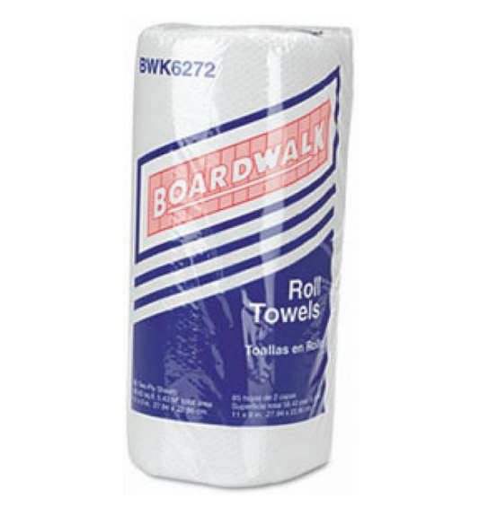 Boardwalk Paper Towel Rolls, Perforated, 2-Ply, White, 85 Sheets/Roll