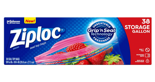 Ziploc Storage Bags, Gallon, 38 ct