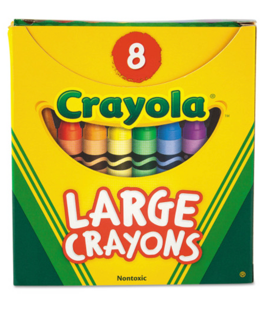 Crayola Large Crayons, Tuck Box, 8 Colors/Box