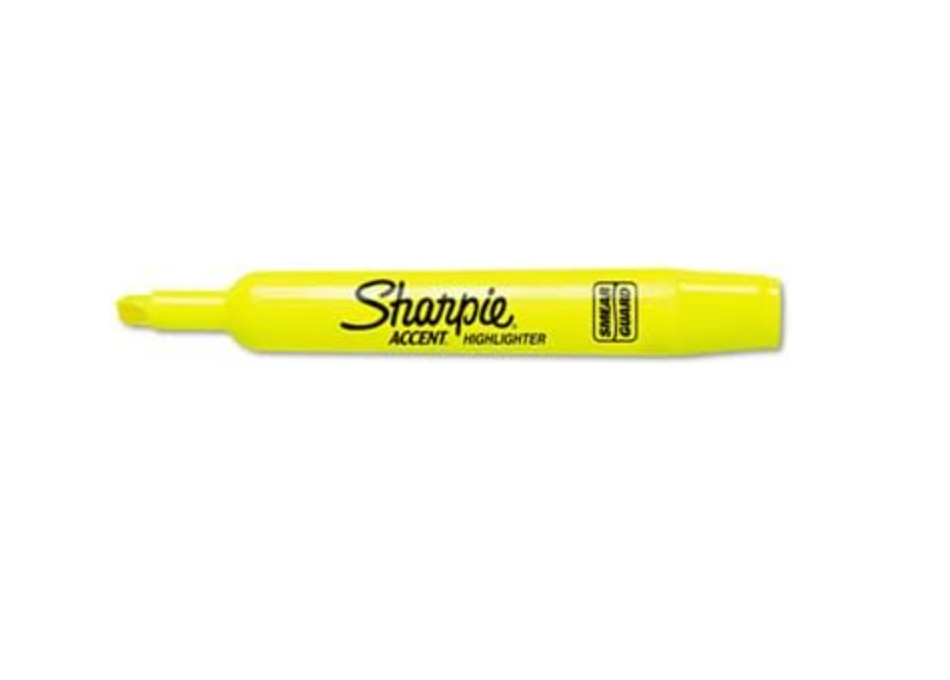 Sharpie Accent Tank Style Highlighters (Fluorescent Yellow Ink)