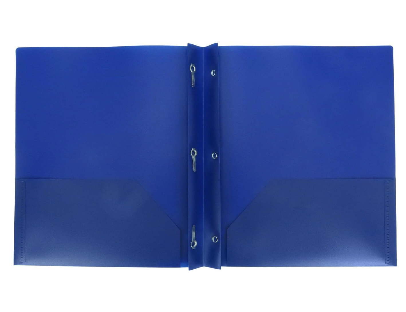 Plastic Folder with Prongs 2 Pocket - (Blue)