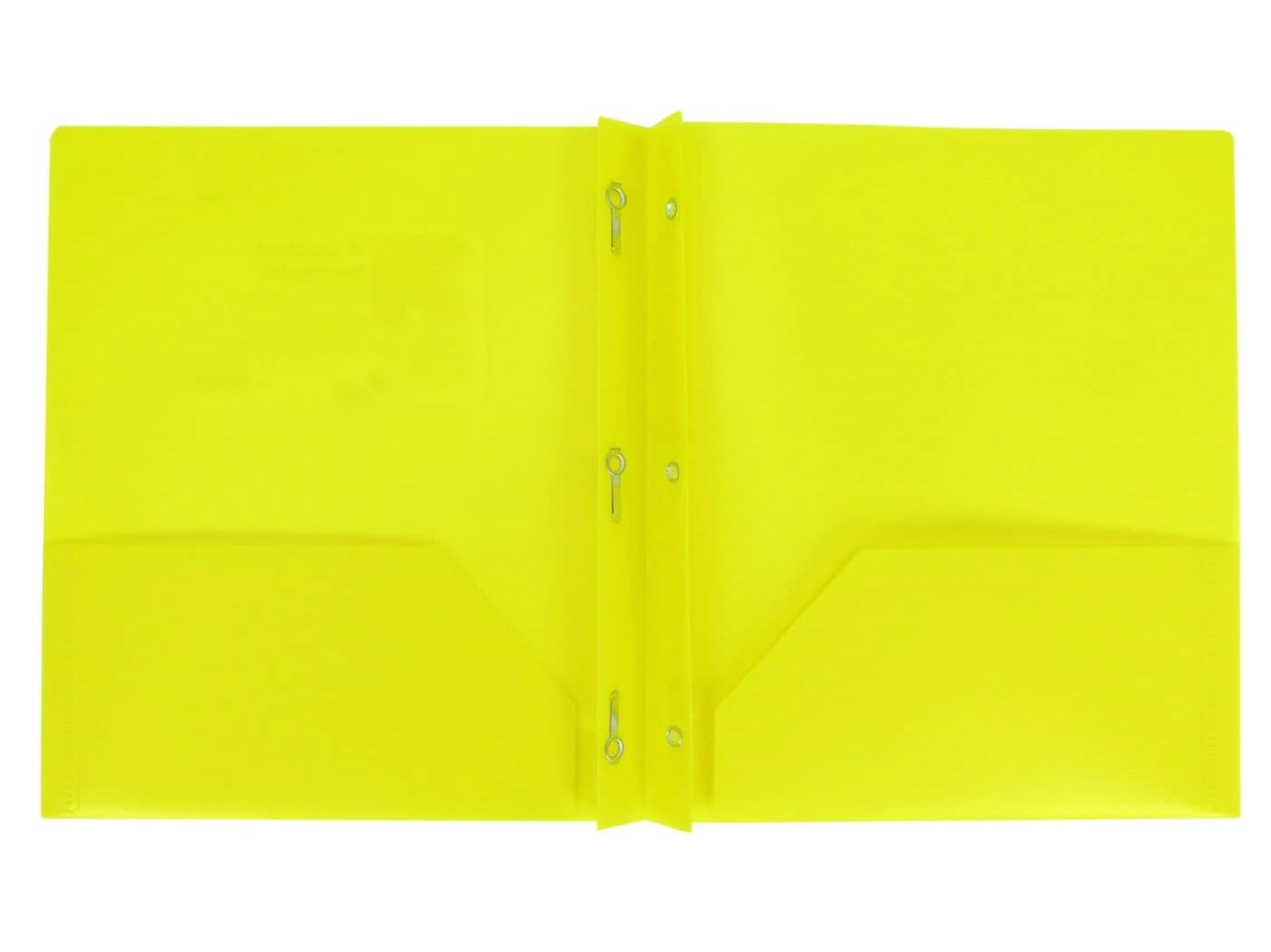 Plastic Folder with Prongs 2 Pocket - (Yellow)