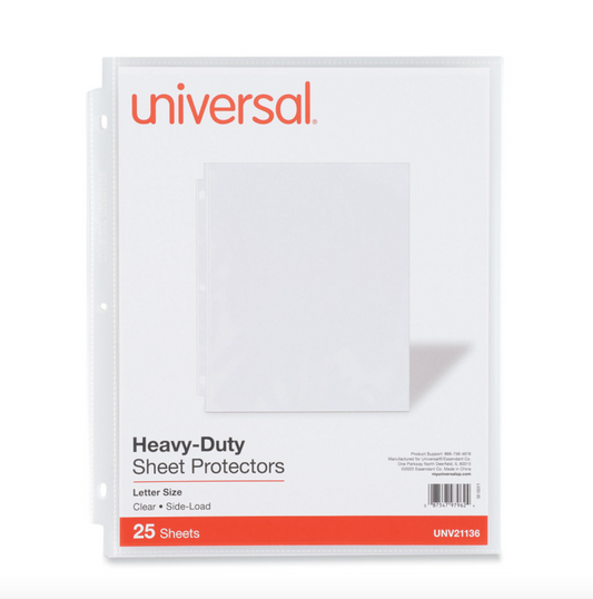 Universal® MULTI-PAGE HEAVY DUTY SHEET PROTECTORS (25)