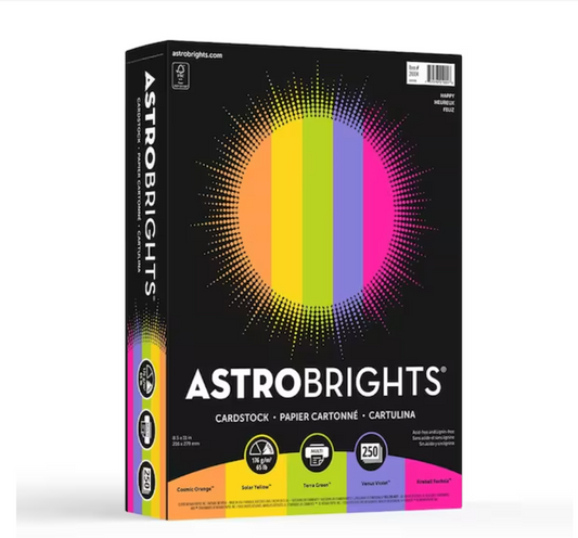 Astrobrights® Color Cardstock, 65 lb Cover Weight, 8.5 x 11
