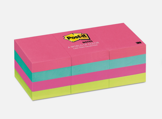 Post-it® Notes Original Pads, Neon Colors, 1.5 X 2