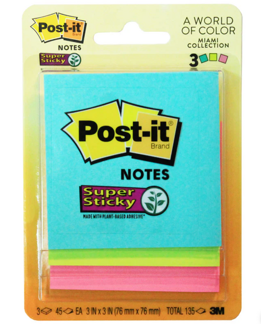 POST-IT® SS NOTES 3X3, 45 SHTS/PAD, MIAMI