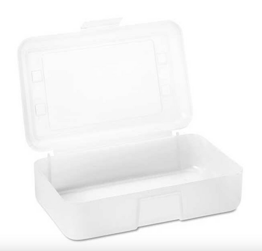 Advantus Clear Pencil Box, 8.5" x 5.25" x 2.5", Clear