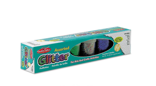 Arts & Crafts Glitter Assortment, 6 Assorted Colors, 4 oz.