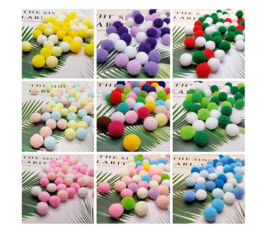 100Pcs Pom Poms 1 Inch Pom Poms Arts and Crafts Assorted Pompoms