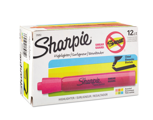 Sharpie Tank Style Highlighters, Assorted Ink Colors, Chisel Tip